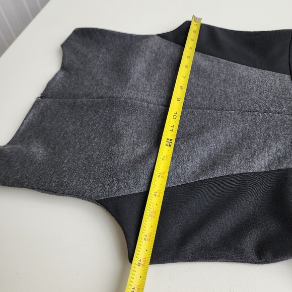 Chaps Colorblock Sheath Dress Stetch Black Gray Poly Rayon Elastane Zip Sz 12 - Picture 9 of 11